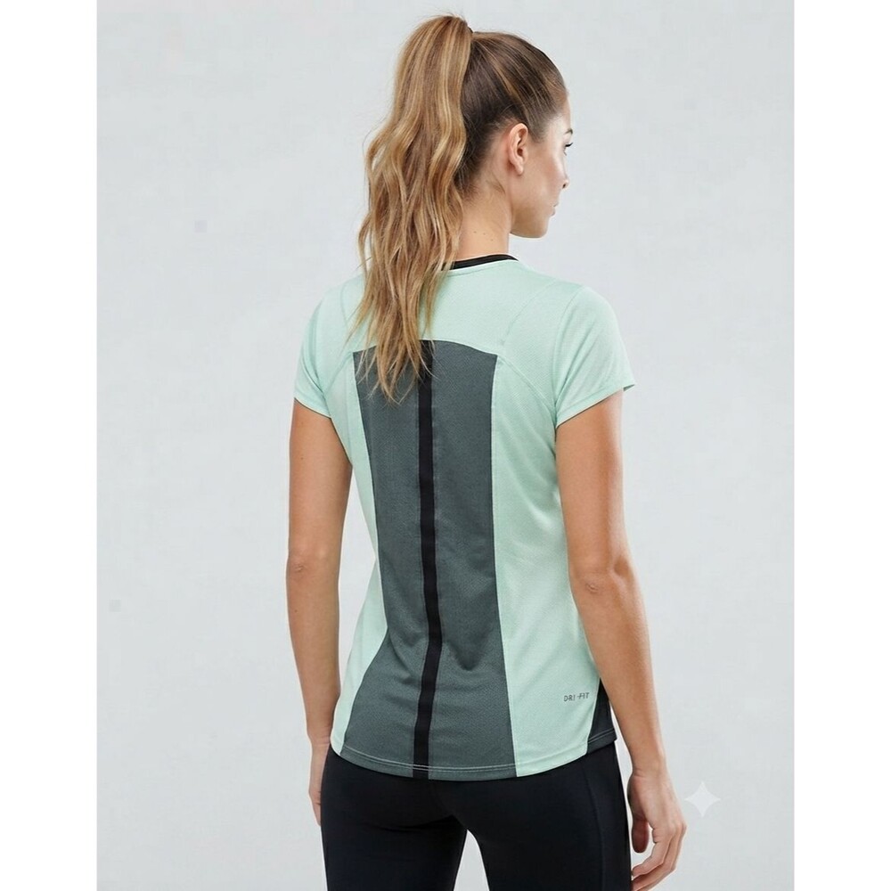 Nike Women’s Racer Dri‑Fit Running Shirt M Mint Atomic Green 520276‑382 Athletic